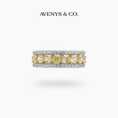 Sunshine Eternity Ring with Yellow Round Stone – on White Gold