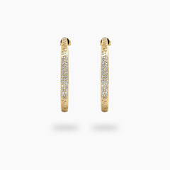Constellation Earrings with White Round Stone – on Yellow Gold