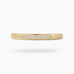 Constellation Bangle with White Round Stone – on Yellow Gold