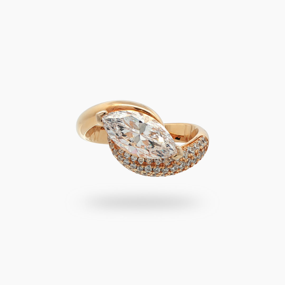 Yellow Gold Ring with Marquise Cut Diamond
