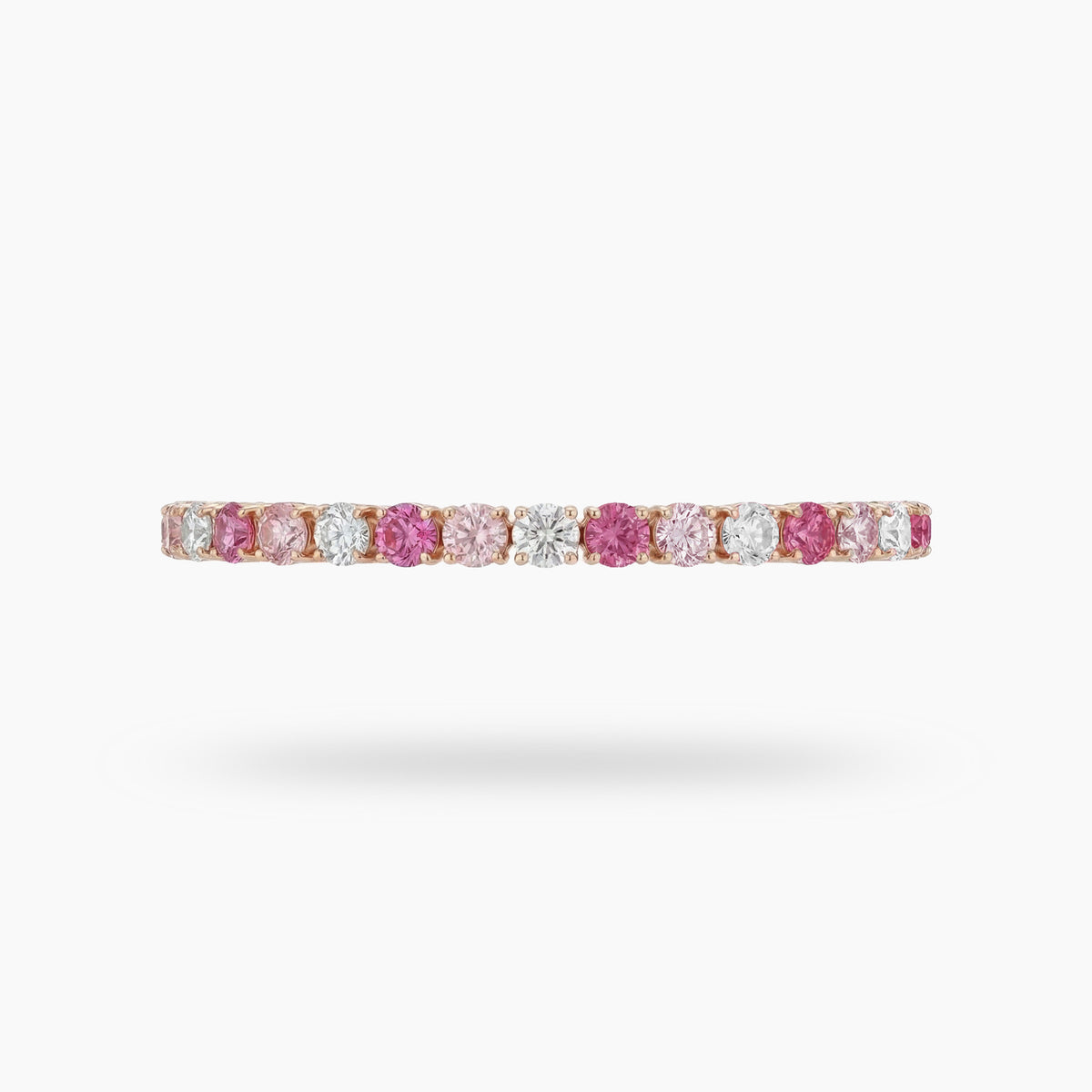Rose Tennis Bracelet with Pink Round Stone – on Rose Gold