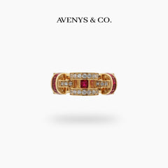 Libre Ring with Red Emerald Stone – on Yellow Gold