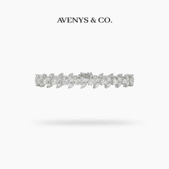 Tennis Bracelet with Pear Cut White Stone