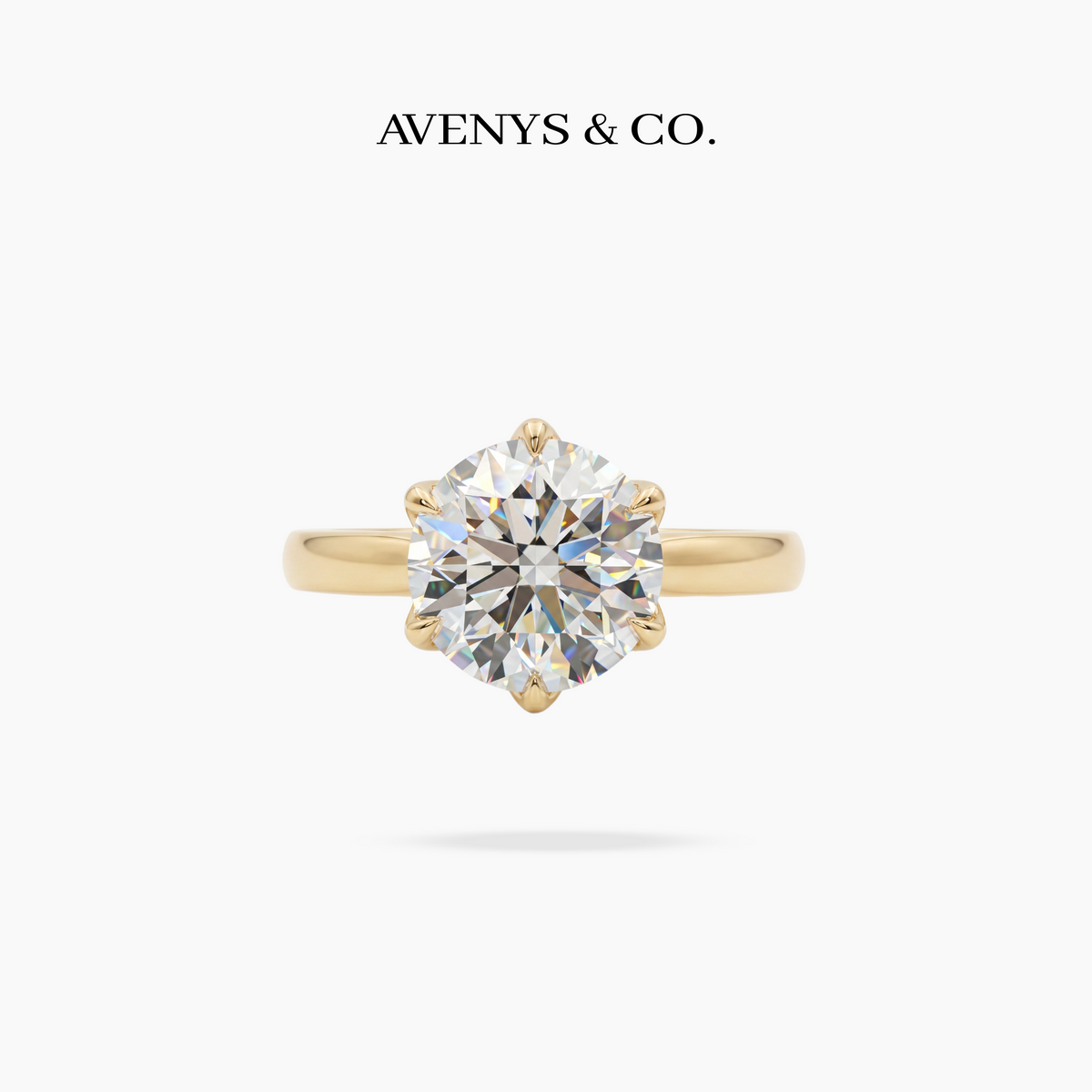 Avenys Reserve™ Floral Ring – 2.4ct Heart & Arrows Round Lab Grown IGI Certified Diamond in 18K White Gold