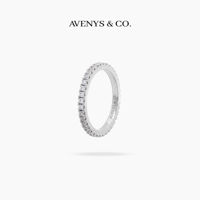 AV Forever™ Eternity Ring (2mm) with White Round Stone – on White Gold