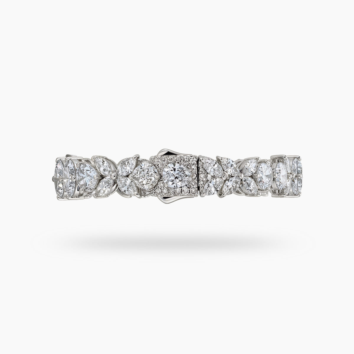 Tennis Bracelet with Pear Cut White Stone