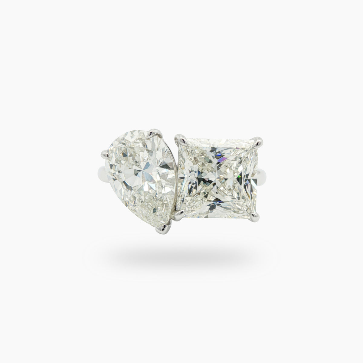 Platinum Multistone Ring with Pear Cut Diamond