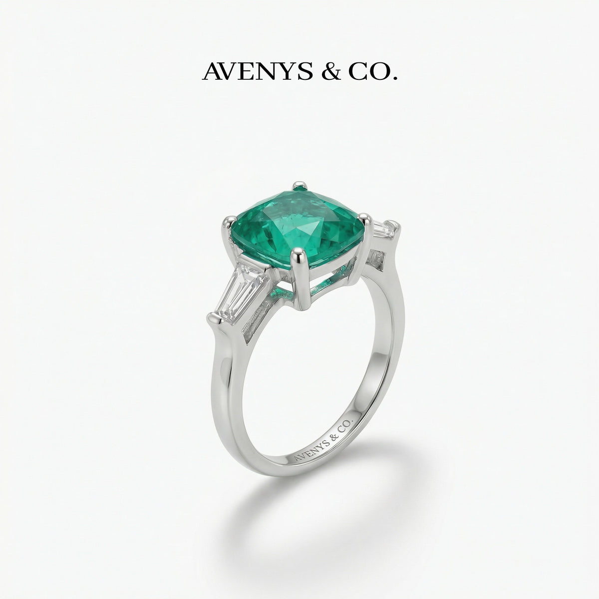 Princess Trilogy Ring with Paraiba Princess Stone – on White Gold