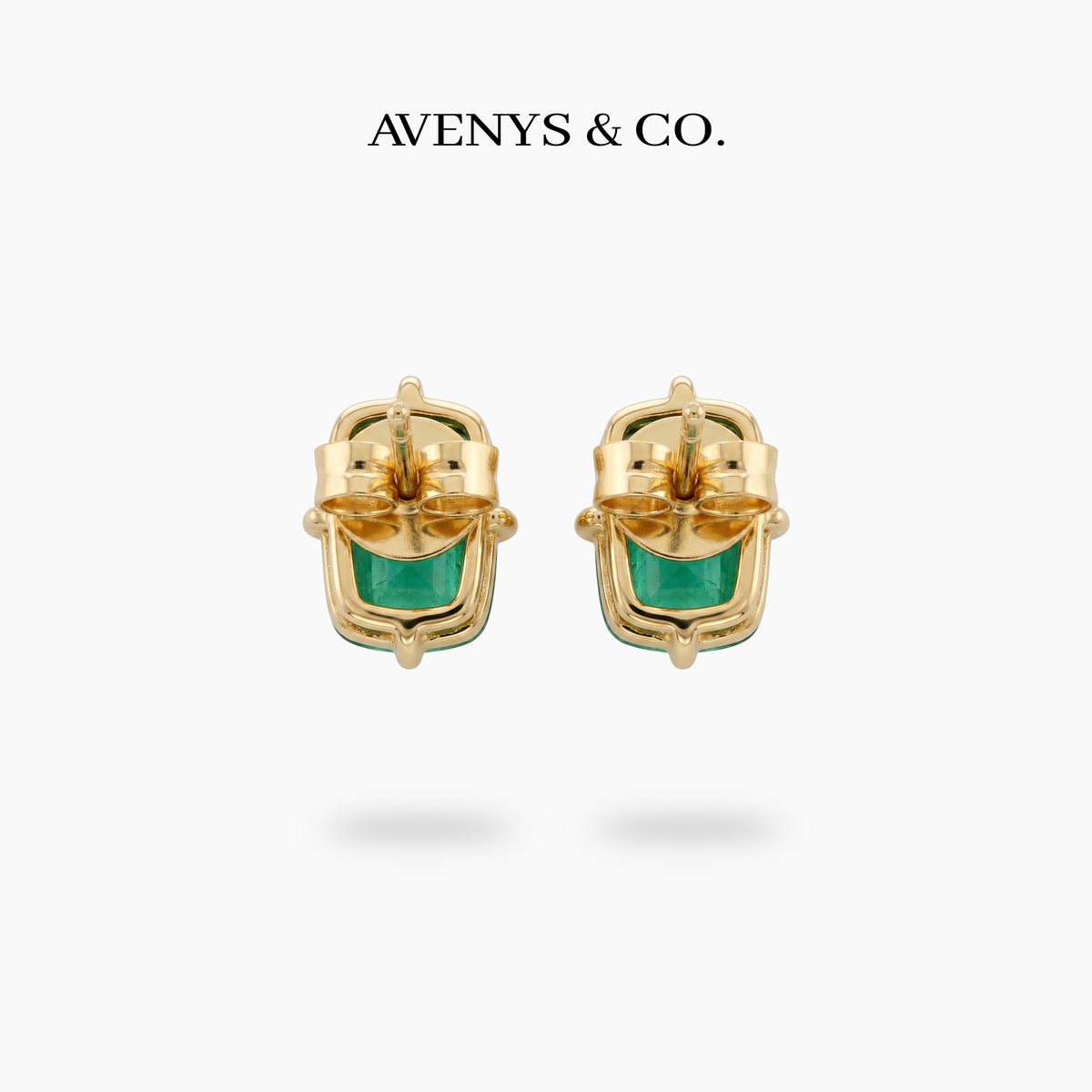 Modern Solitaire Earrings with Blue Oval Stone – on Yellow Gold