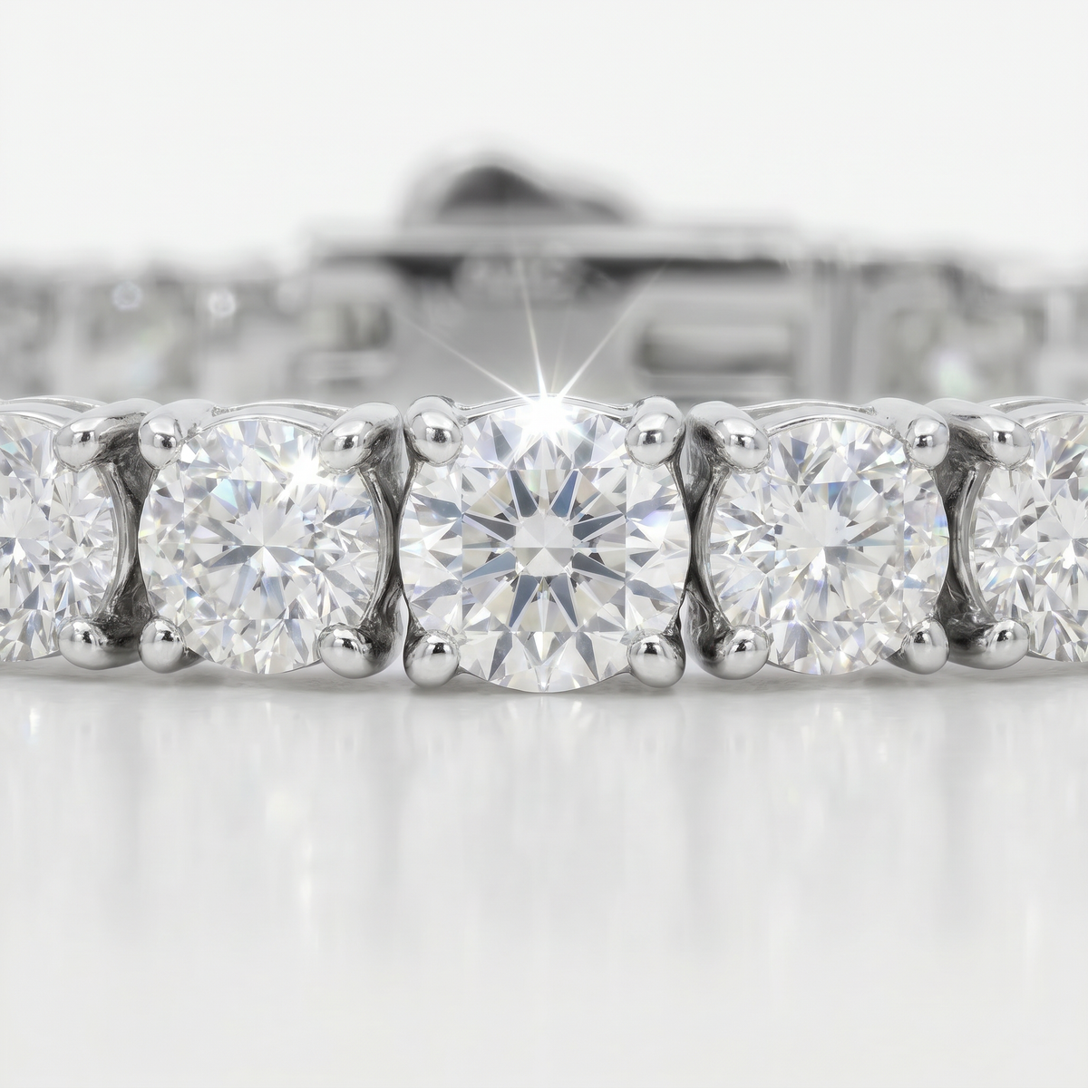 Classic Tennis Bracelet (3mm) with White Round Stone – on White Gold