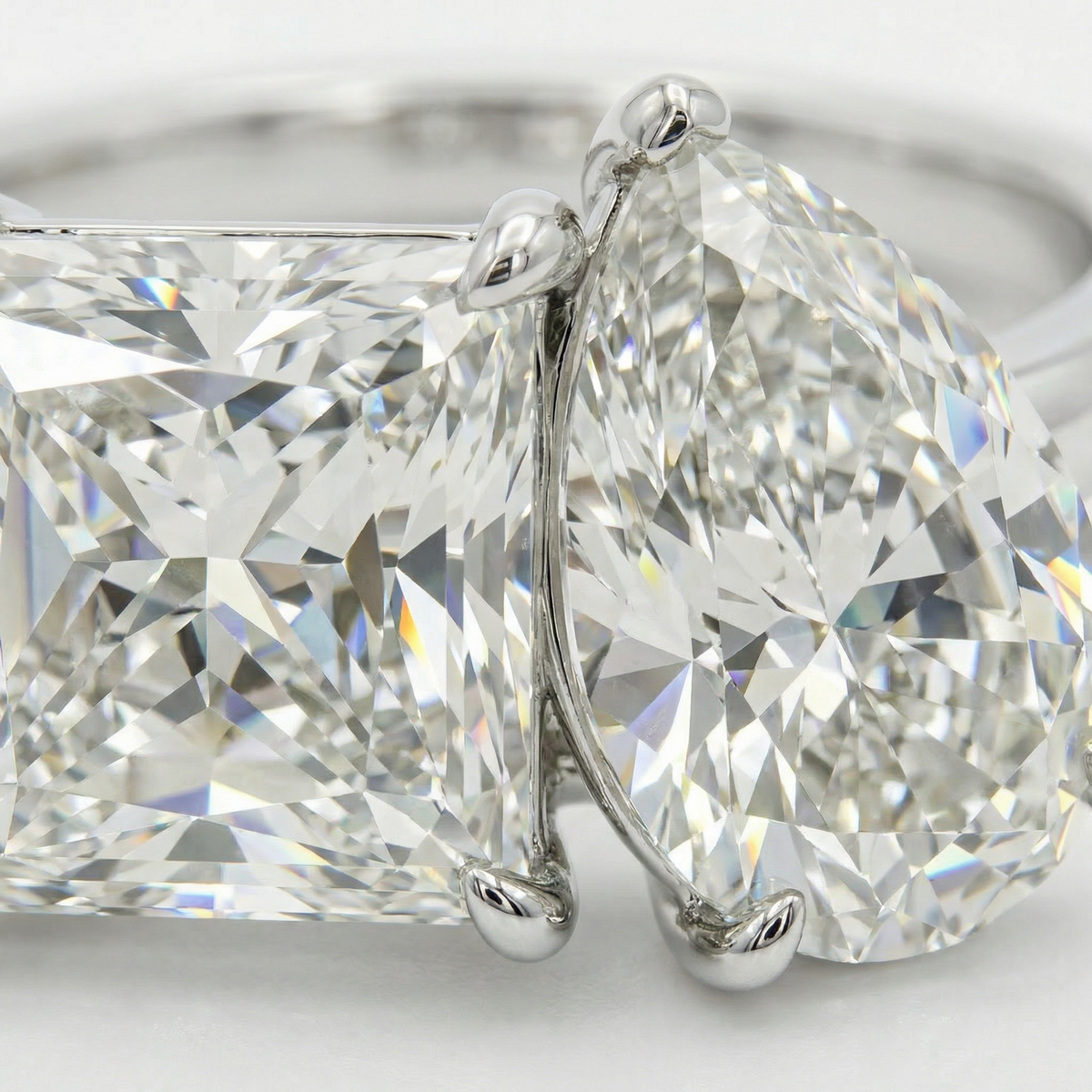 Platinum Multistone Ring with Pear Cut Diamond
