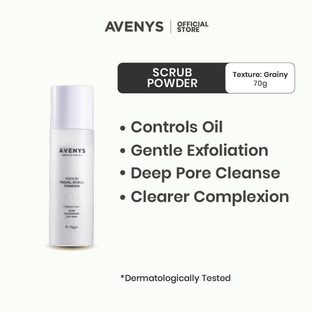 AVENYS Kaolin Facial Scrub Powder