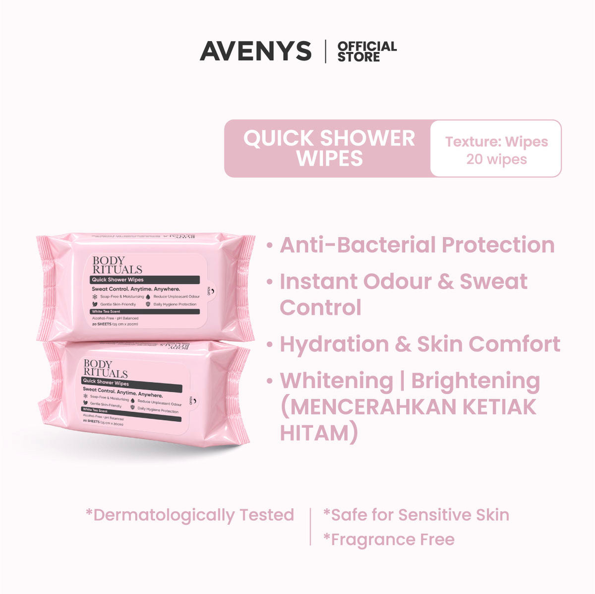 BODY RITUALS Quick Shower Wipes