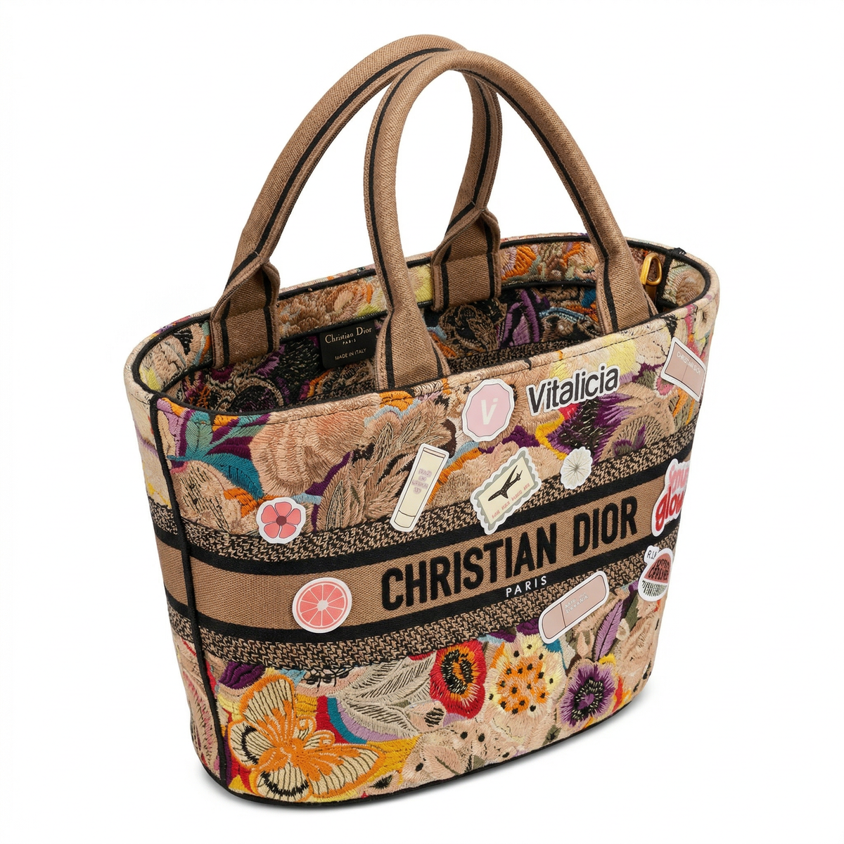 Dior Book Tote Medium – "Petites Fleurs" Raffia Embroidery