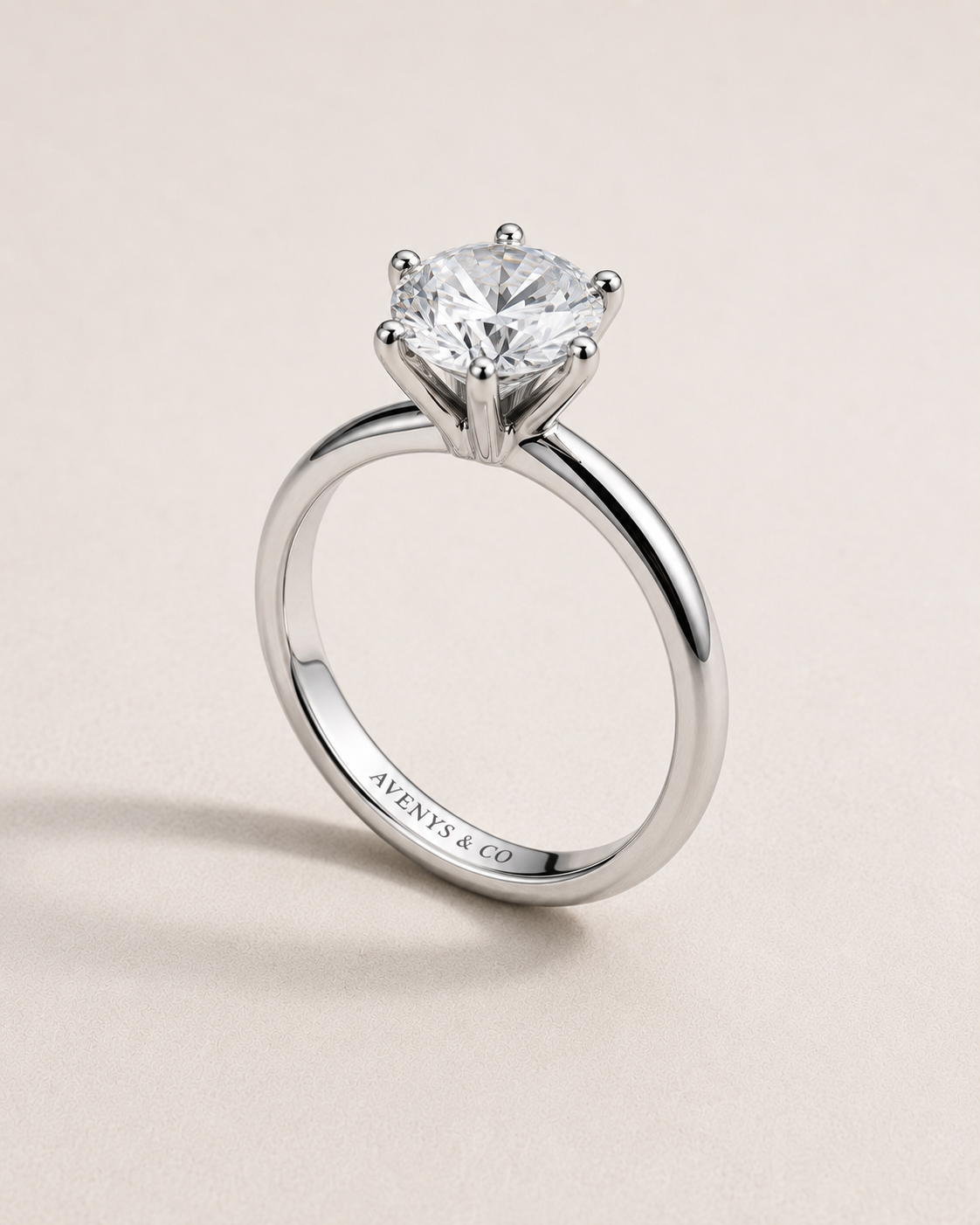 Avenys & Co. "Timeless" Setting - Round Brilliant Diamond
