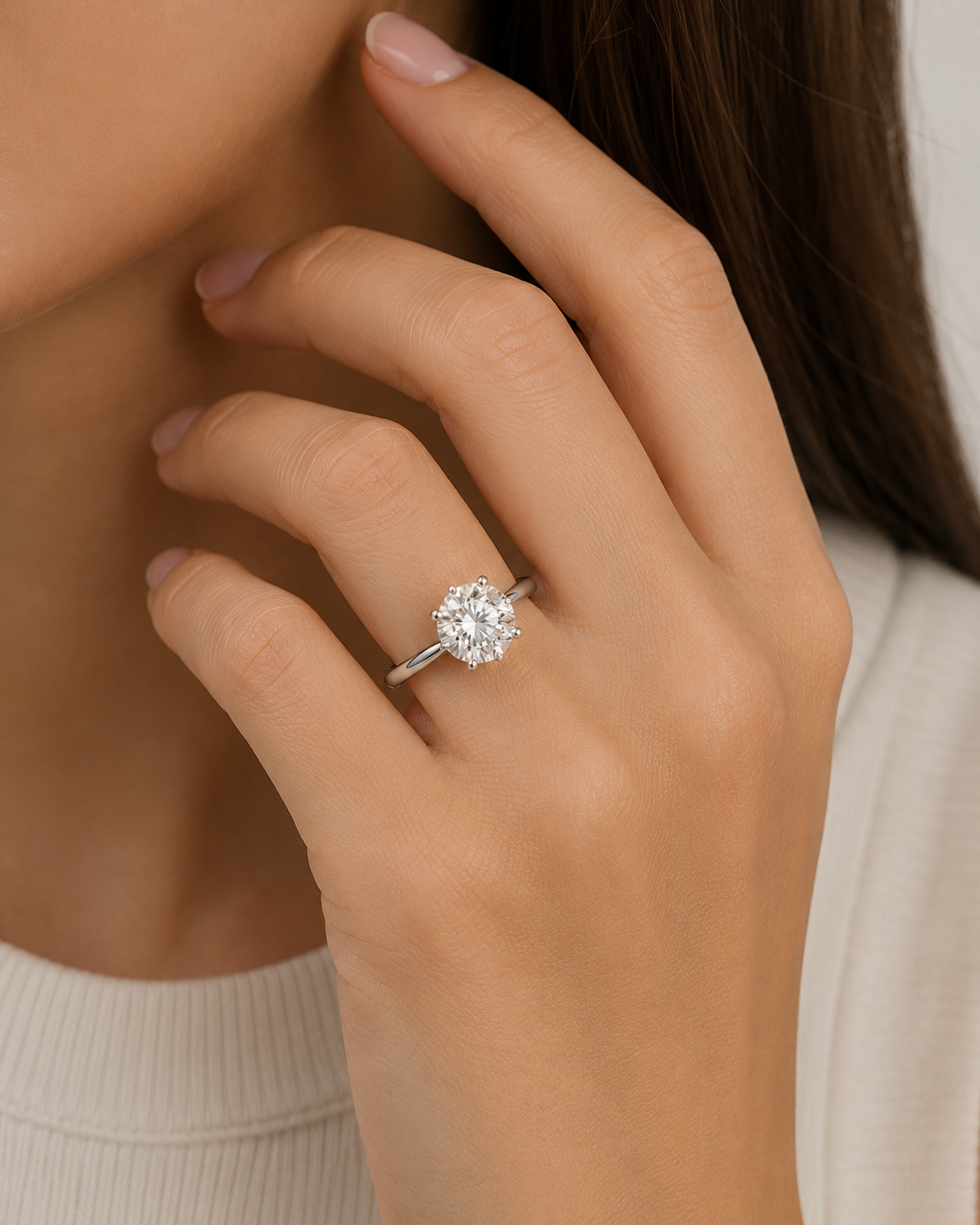 Avenys & Co. "Timeless" Setting - Round Brilliant Diamond