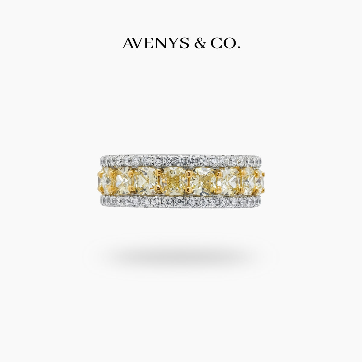 Sunshine Eternity Ring with Yellow Round Stone – on White Gold