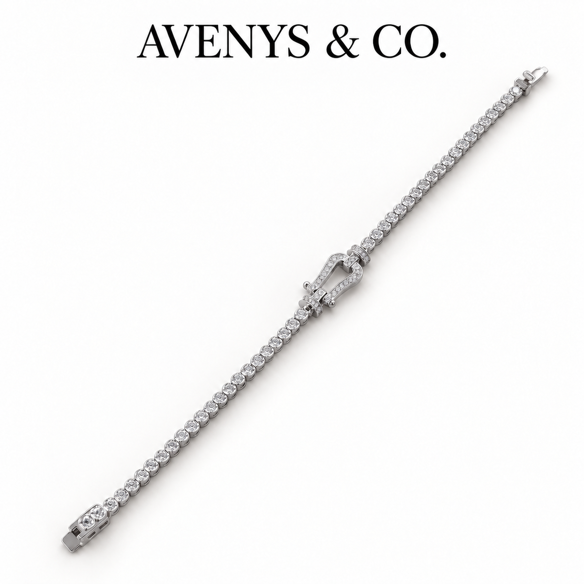 AV Anchor™ Tennis Bracelet - on White Gold — Full bracelet