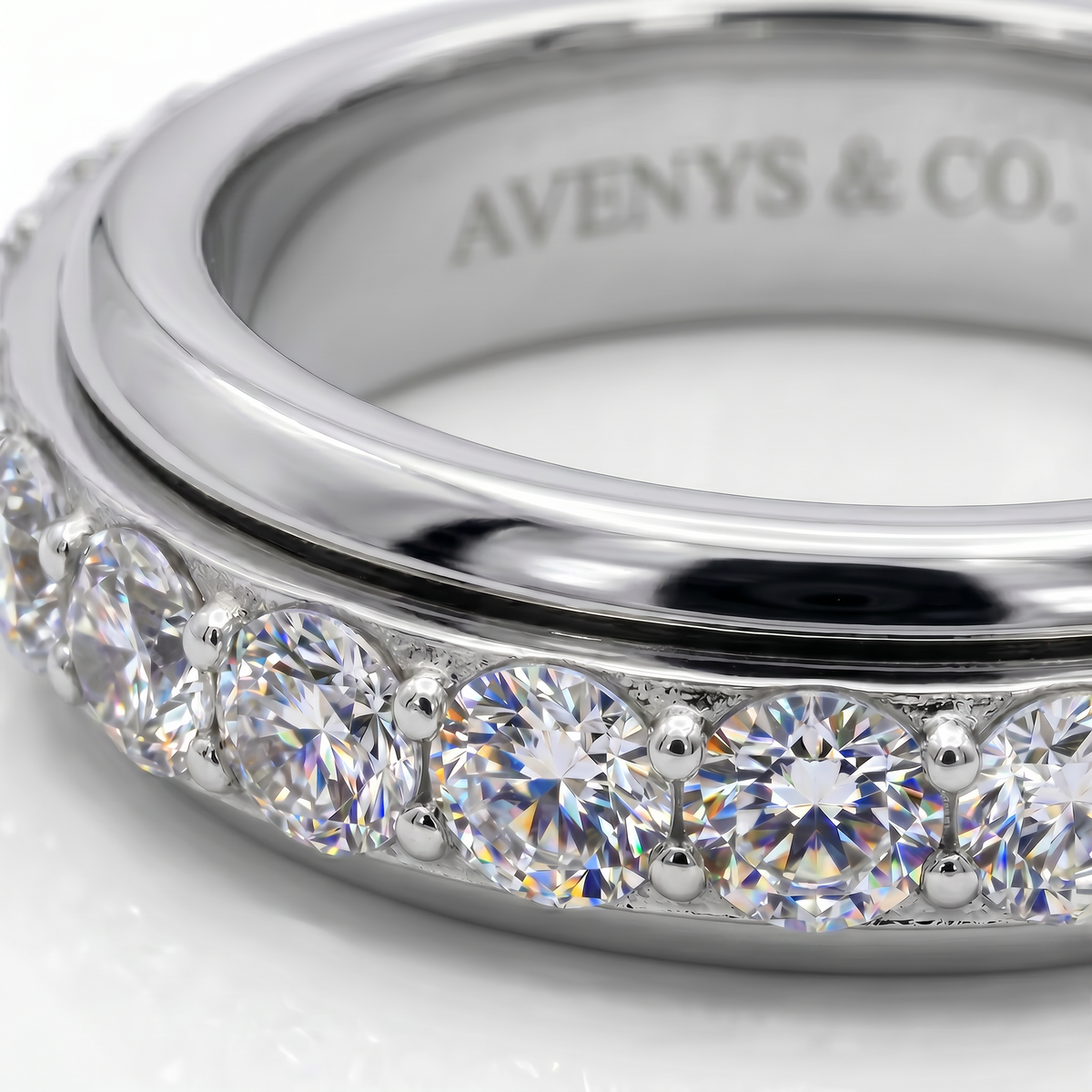 Motion Pave Slim Ring - on White Gold — WEB view 4