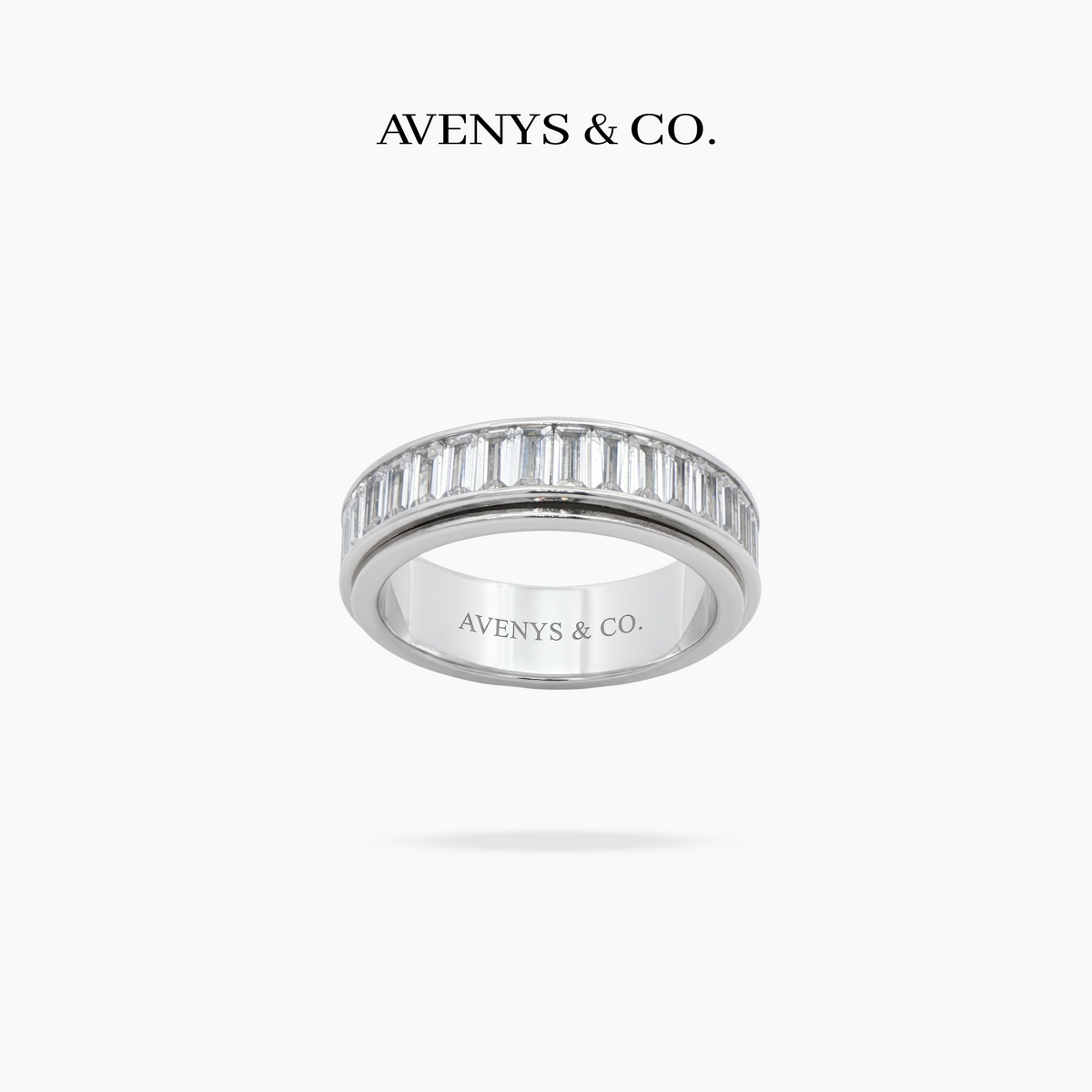 Motion Baguette Ring - on White Gold — WEB view 3