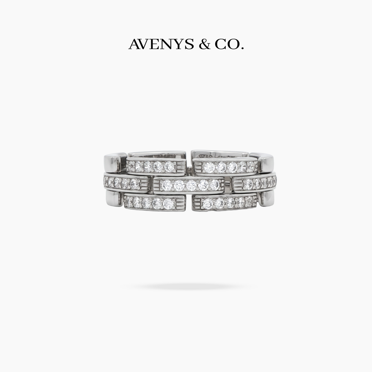 Connected Pave Ring - on White Gold — WEB lead photo