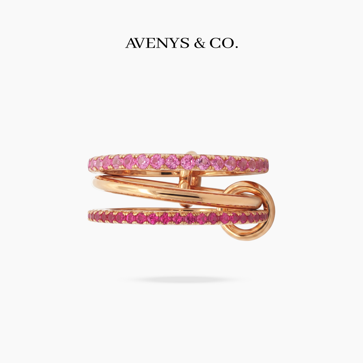 Triple Link Ring - on Yellow Gold — WEB view 1