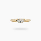 Delicate Bezel Ring with White Marquise Stone – on Yellow Gold