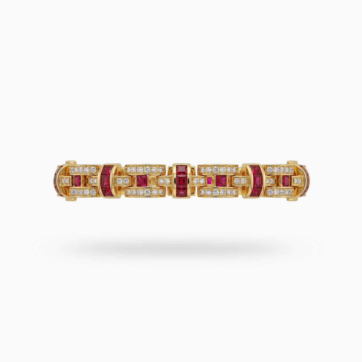 Libre Bracelet with Red Emerald Stone – on Yellow Gold