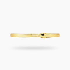 Tiger Bangle with Green Round Stone – on Yellow Gold