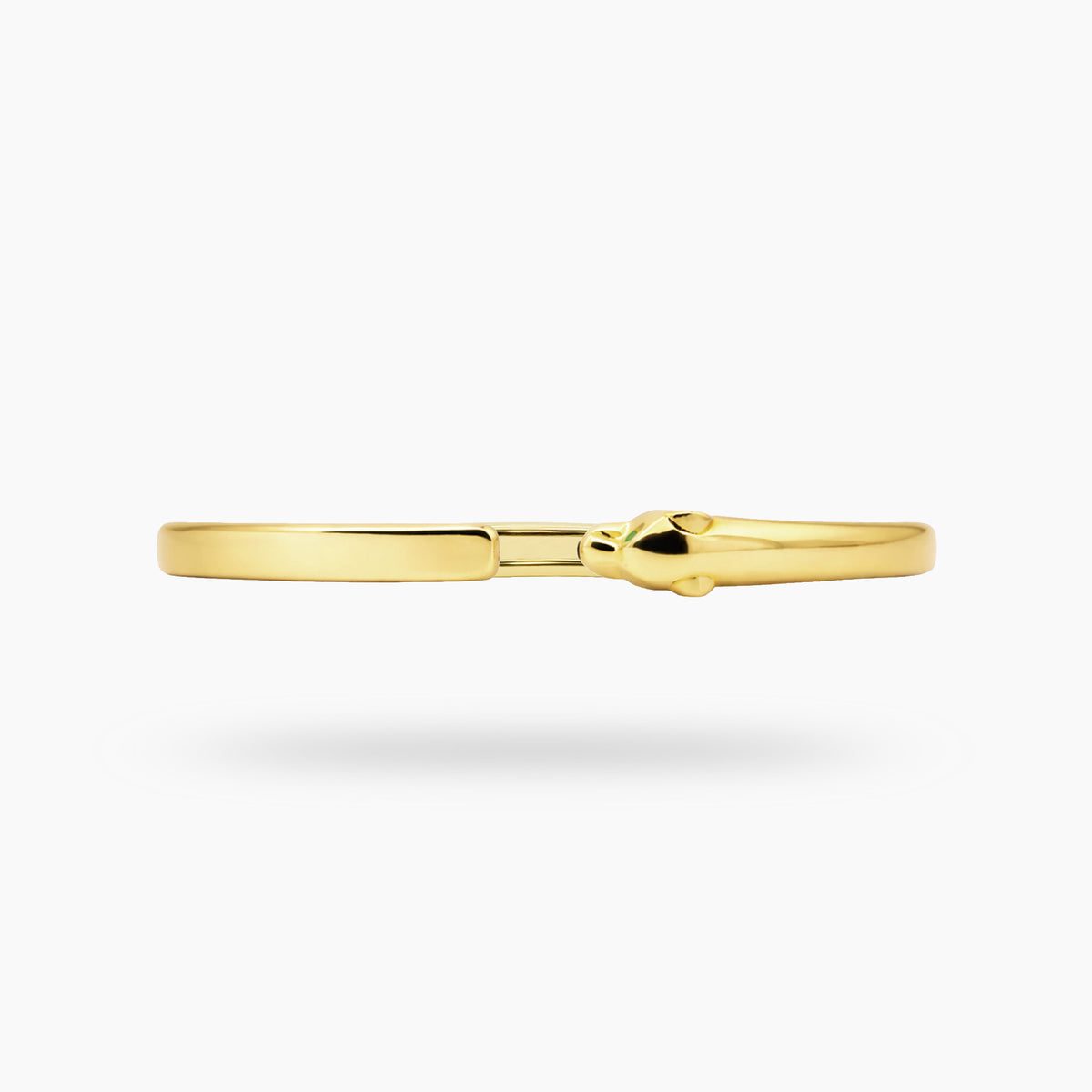 Tiger Bangle with Green Round Stone – on Yellow Gold