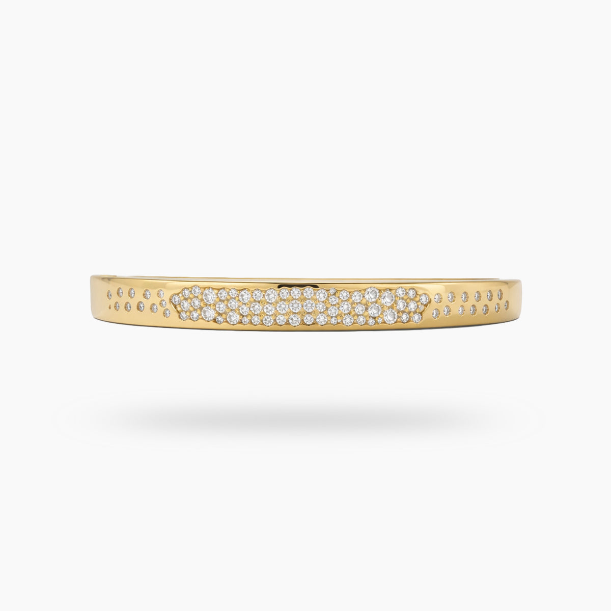 Constellation Bangle with White Round Stone – on Yellow Gold