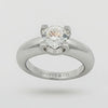 Suspension Max Ring with White Round Stone – on White Gold — verified square-prong setting