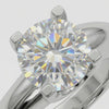 Suspension Max Ring with White Round Stone – on White Gold — verified square-prong setting