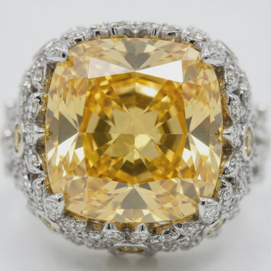 Crown Ring with Yellow Cushion Stone – on White Gold — WEB product video (video.mp4)