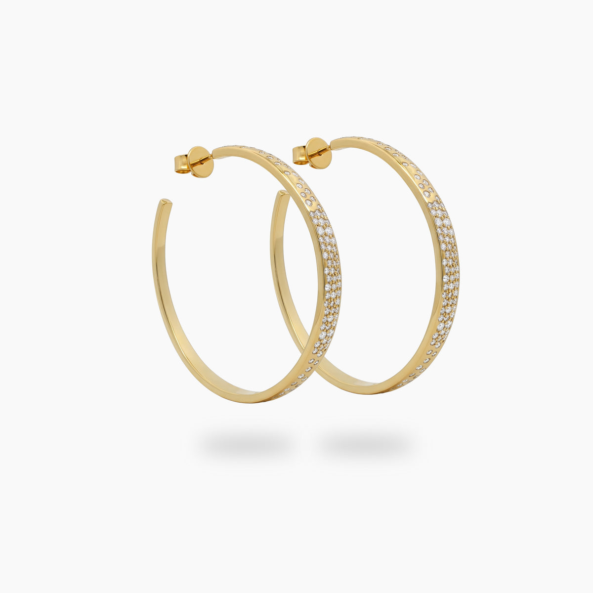 Constellation Earrings with White Round Stone – on Yellow Gold